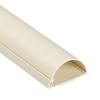 D-Line TV Wire Hider, Half Round Cord Cover for Wall Mount TV, Hinged One-Piece Raceway, Paintable, Self-Adhesive Cable Management - 2" (W) x 1" (H) x 18" Length - Beige view 1