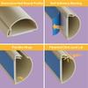 D-Line TV Wire Hider, Half Round Cord Cover for Wall Mount TV, Hinged One-Piece Raceway, Paintable, Self-Adhesive Cable Management - 2" (W) x 1" (H) x 18" Length - Beige view 2