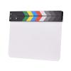 Camnoon 30 * 24cm/ 12 * 9in Acrylic Film Clapboard Movie Directors Clapper Board Slate Cut Action Scene Blank Clap Board Dry Erase with Multicolored Sticks view 1
