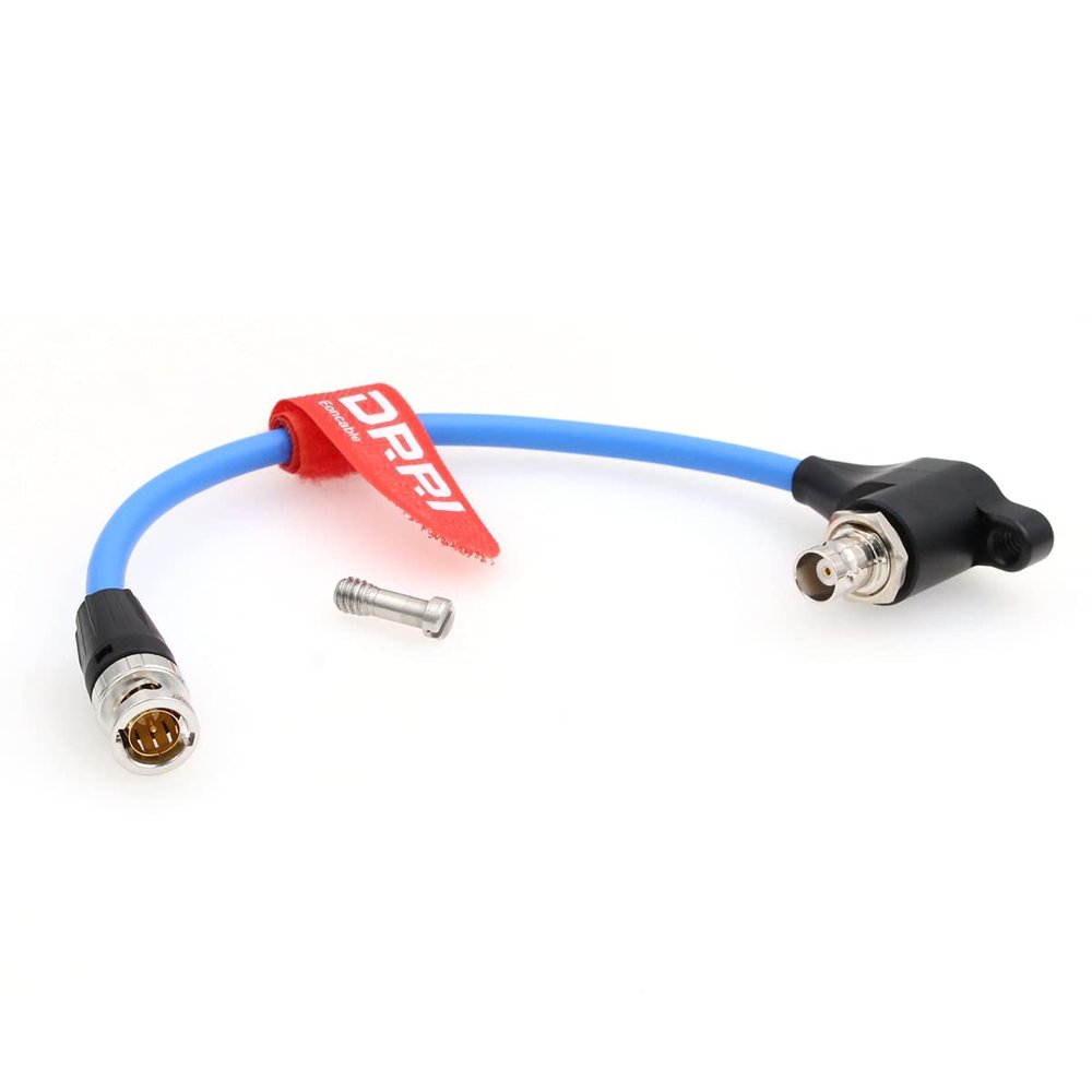12G SDI Protector Cable Galvanic-Isolators BNC Male to Right Angle BNC Female for ARRI Mini,RED Komodo (Blue)