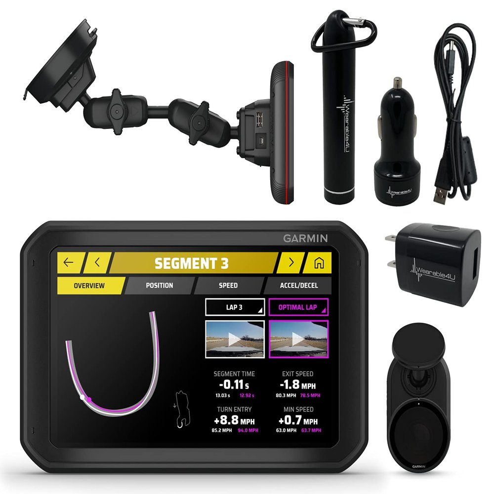 Wearable4U Garmin Catalyst, Driving Performance Optimizer for Motorsports and High Performance Driving, 6.95 inch with Pro Power Pack Bundle