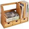 166 Desktop Organizer Office Shelves- Display Shelf Rack Countertop Bookcase,Freestanding Magazine File Holder with Three Drawers for Office and Home view 1