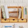 166 Desktop Organizer Office Shelves- Display Shelf Rack Countertop Bookcase,Freestanding Magazine File Holder with Three Drawers for Office and Home view 4
