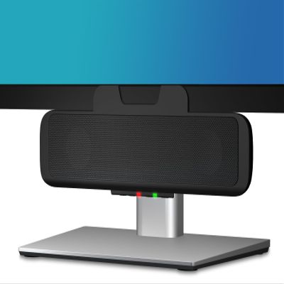 Cyber Acoustics USB Speaker Bar (CA-2890) Stereo USB Powered Speaker, Easily Clamps to Monitor, Convenient Controls