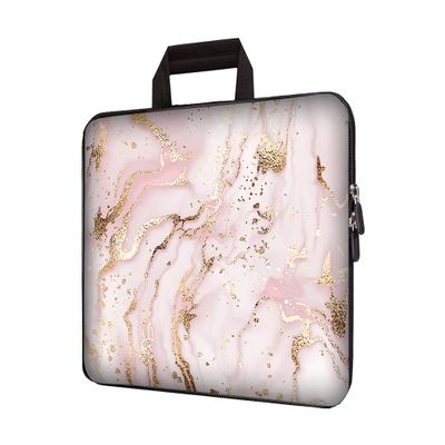 15 inch Neoprene Laptop Carrying Bag Chromebook Case Notebook Ultrabook Bag Tablet Travel Cover with Handle Zipper Carrying Sleeve Case Bag Fits 14 15 15.4 inch Netbook/Laptop (Pink Marble)