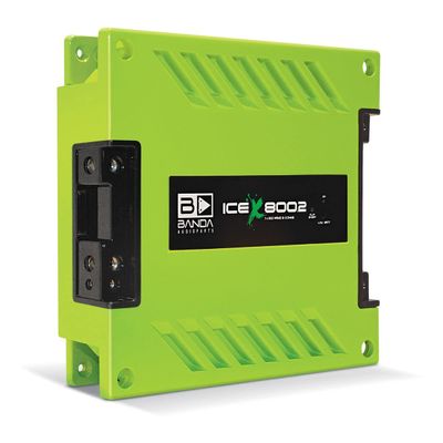 1-Channel Vehicle Audio Bass Amplifier - High-Powered Mono Bass Amplifier w/Subsonic Filter and Low Pass Filter Stable at 2 ohms, LED Indicators, Sound Specialization, Green - BANDA ICEX800.2GREEN