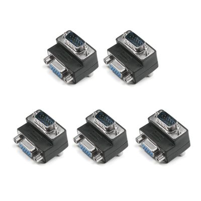 Heyiarbeit 15-pin 3-Row D-SUB VGA Gender Changer DB15 Female to Male Mini Gender Changer Coupler Adapter Connector for Serial Applications Blue 5pcs