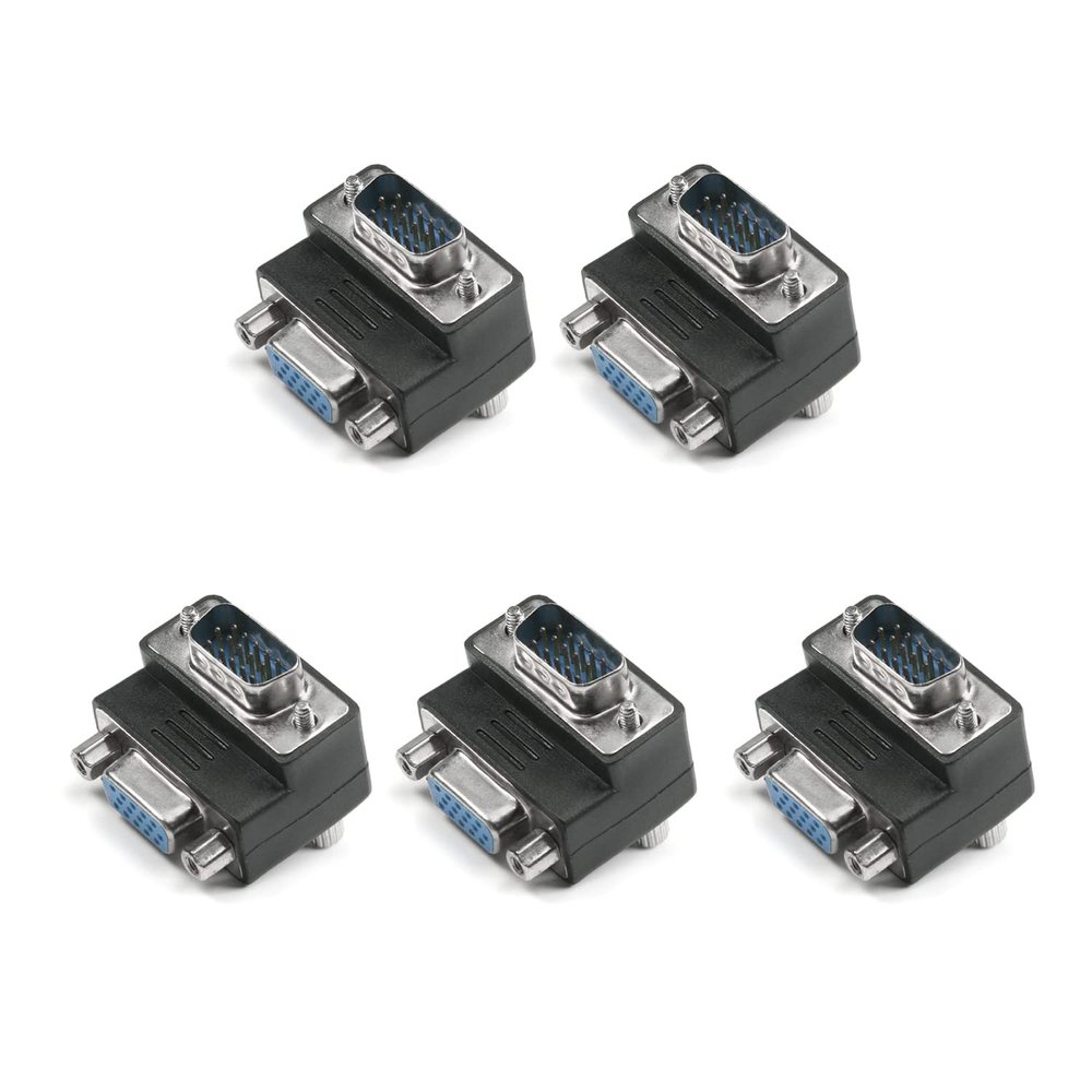Heyiarbeit 15-pin 3-Row D-SUB VGA Gender Changer DB15 Female to Male Mini Gender Changer Coupler Adapter Connector for Serial Applications Blue 5pcs