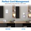 CUHIOY Wall Mount for HomePod Mini, Built-in Cord Management Speaker Stand for Outlet Home Pod, Space-Saving Smart Plug Holder for Homepod, Safe Stable Speaker Accessories(White, 2 Pack) view 2