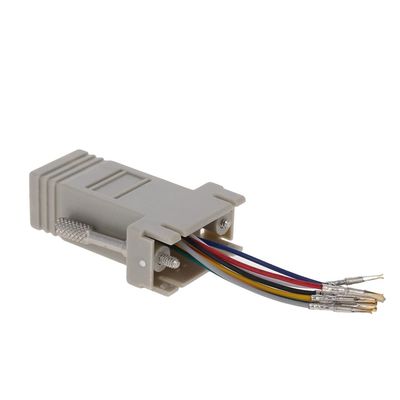 Heyiarbeit 9-pin 2-Row DB9 VGA Gender Changer Female to RJ45 Mini Gender Changer Coupler Adapter Connector for Serial Applications Beige 1pcs