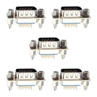 Heyiarbeit 15-pin 3-Row D-SUB Connector Changer 1404-151-D1-2 Male h65 3.05mm Mini High Density Port Terminal Breakout for Mechanical Equipment CNC Computers Pack Blue 5pcs