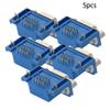 Heyiarbeit 15-pin 3-Row D-SUB Connector Changer 1406-152-AS-2 Female Copper Alloy 3.2mm Mini High Density Port Terminal Breakout for Mechanical Equipment CNC Computers Pack Blue 5pcs view 3