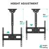 WALI Ceiling TV Mount for 26-65 inch, Full Motion Ceiling TV Bracket Fits Most LED, LCD, OLED 4K Flat Screen TVs, up to 99lbs, Mounting Holes 400x400mm (CM2665-P), Black view 3