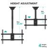WALI Ceiling TV Mount for Most 37 to 80 inch Flat Screen Display, Hanging TV Mount Bracket with Swivel, Tilt Fits LED, LCD, OLED 4K TVs up to 110lbs, Max Mounting Holes 600x400mm (CM3770), Black view 3