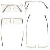 Eyekepper Computer Reading Glasses - Blue Light Filter Readers - UV420 Protection Metal Half-rim Women Men - Silver view 3
