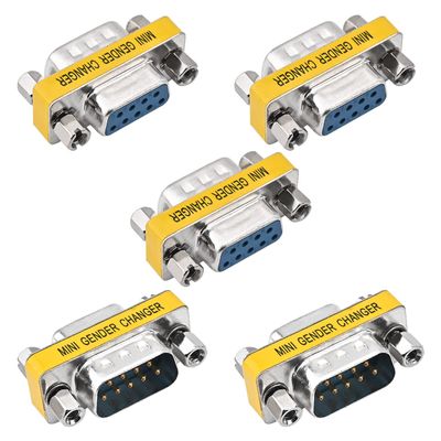 Heyiarbeit 9-pin 2-Row DB9 VGA Gender Changer Male to Female Mini Gender Changer Coupler Adapter Connector for Serial Applications Blue 20pcs