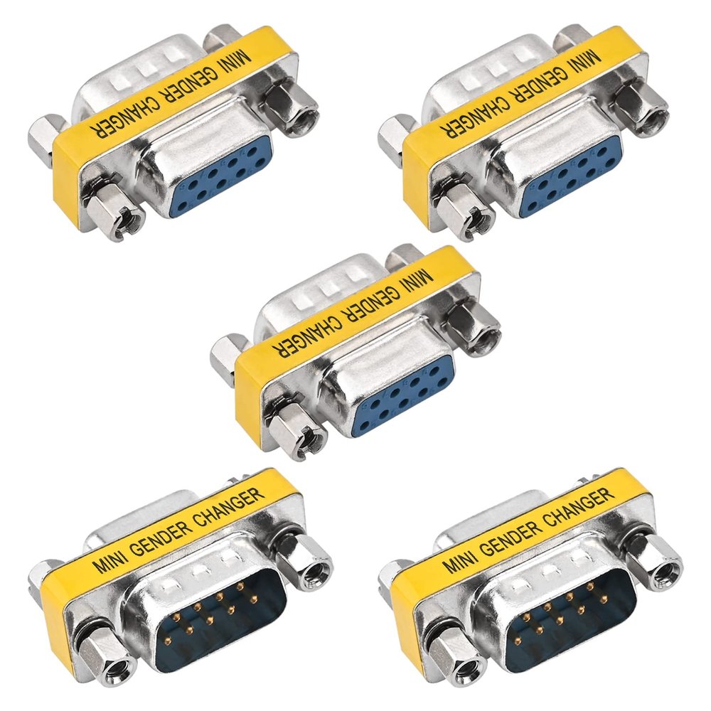 Heyiarbeit 9-pin 2-Row DB9 VGA Gender Changer Male to Female Mini Gender Changer Coupler Adapter Connector for Serial Applications Blue 20pcs