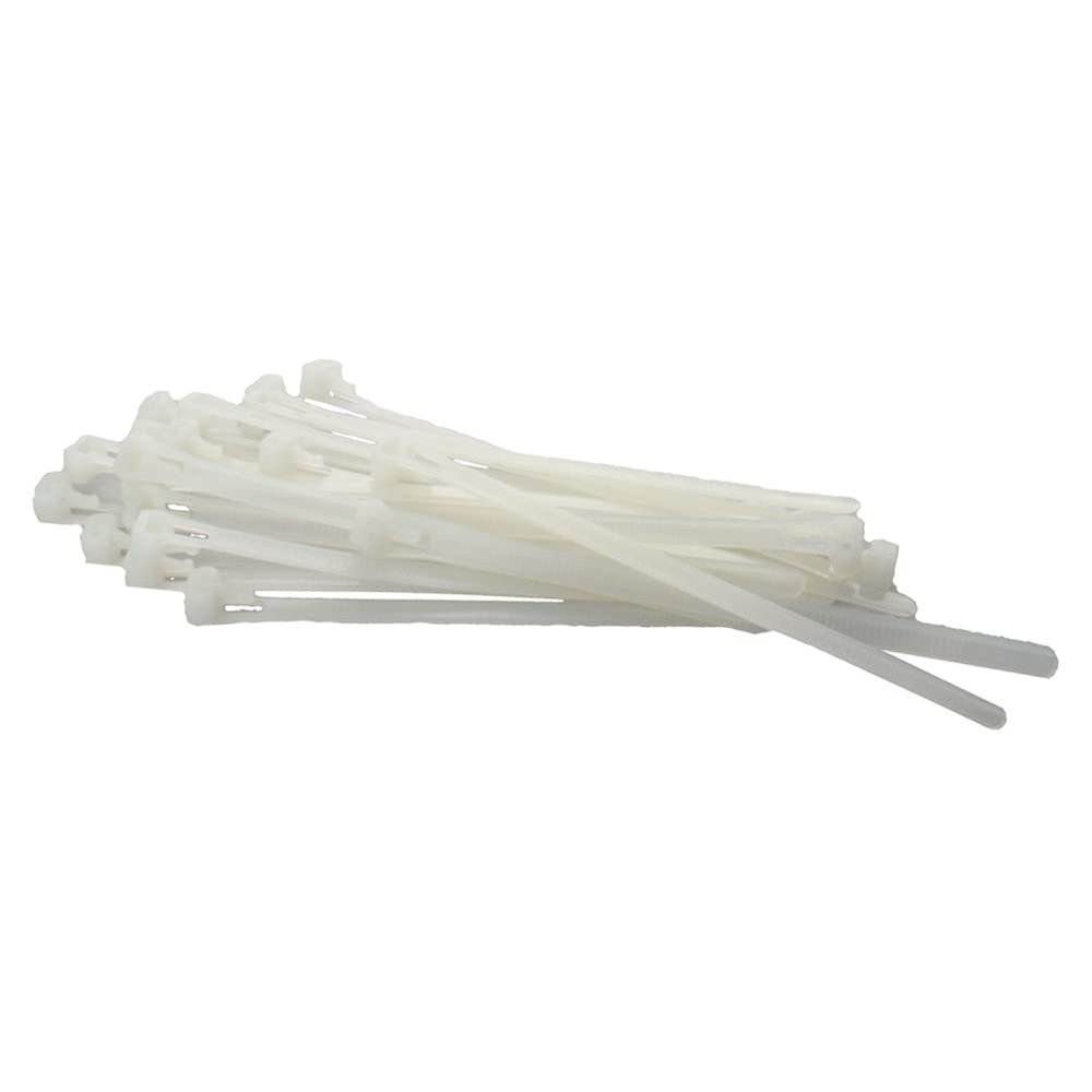 Yinpecly 50PCS Cable Cord Ties 6 Inch Releasable Adjustable Nylon Cable Zip Ties Perfect for Quality Plastic Closure Tie for Tying Gift Bags Art Craft Ties Manage Cords White