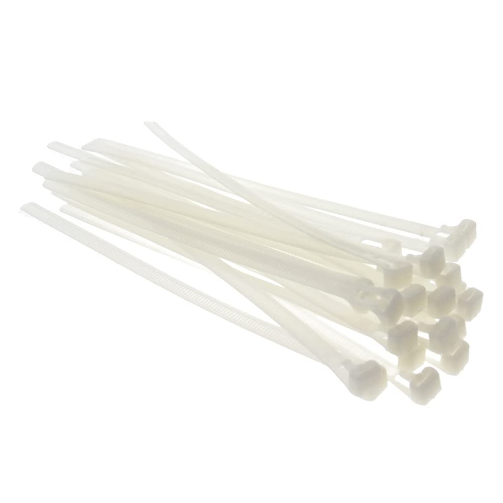Yinpecly 50PCS Cable Cord Ties 7.87 Inch Releasable Adjustable Nylon Cable Zip Ties Perfect for Quality Plastic Closure Tie for Tying Gift Bags Art Craft Ties Manage Cords White