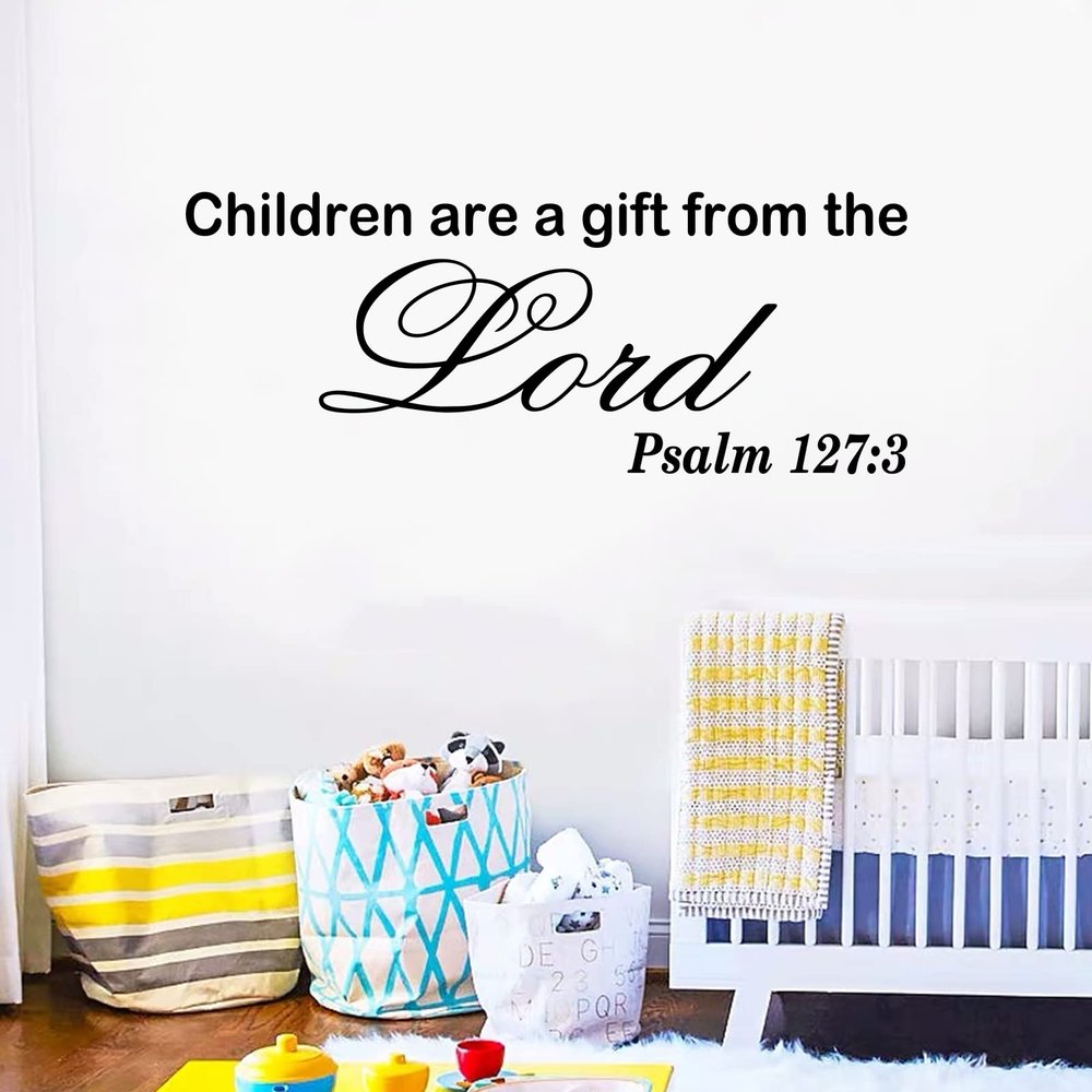 AnFigure Wall Stickers for Kids, Bible Verse Wall Decor, Inspirational Church Blessing Saying Sign Family Lettering Decorations Home Art Decor Vinyl Stickers Children Area Gift From The Lord 32"x12.5"