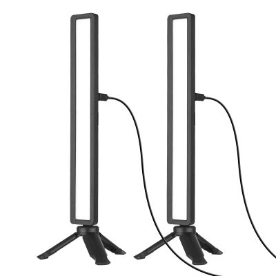 Andoer 2PCS Portable LED Display Lamp, USB Operated Light 3 Colors with Tripod Screen Clamp for Video Conferencing Live Streaming Vlogging Photography