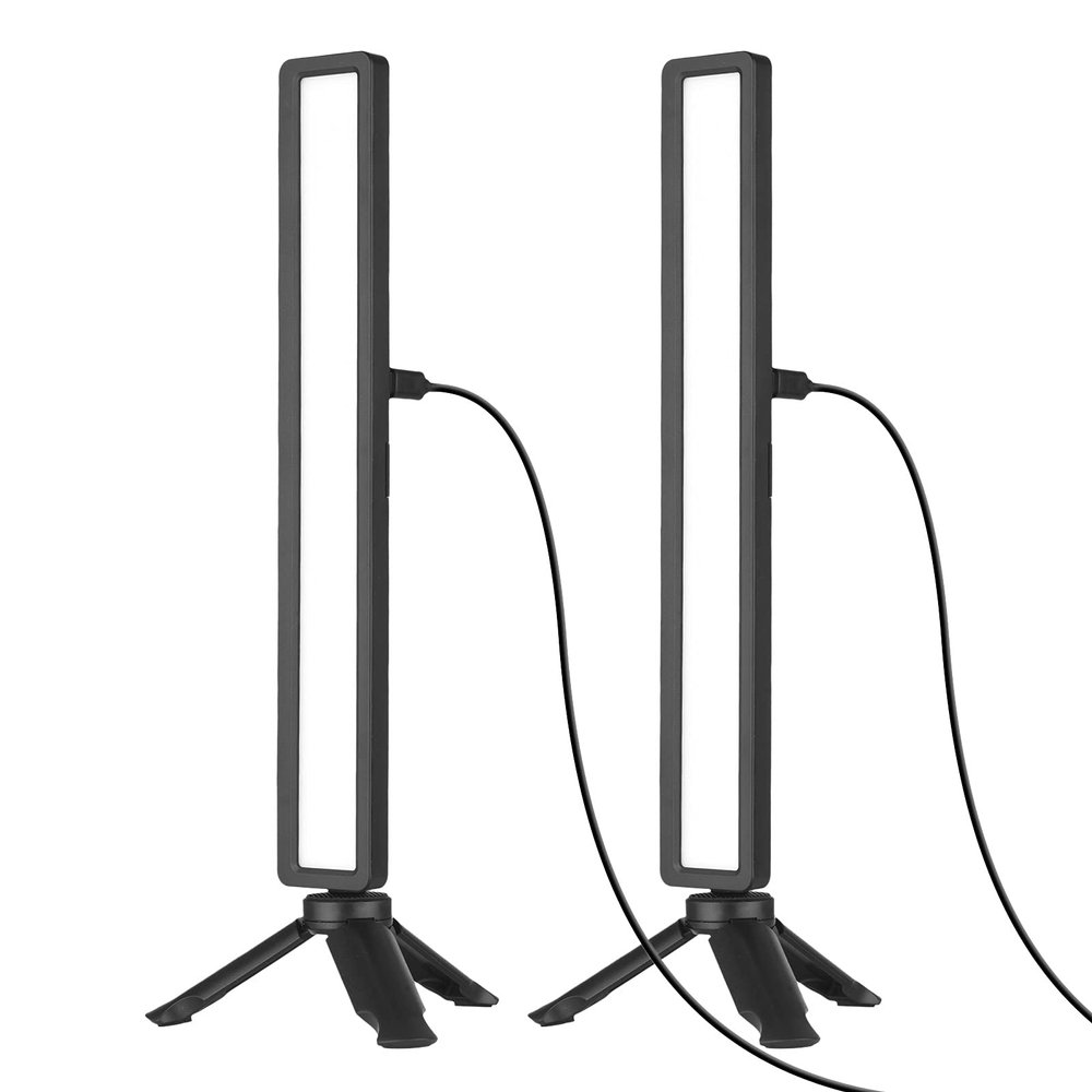 Andoer 2PCS Portable LED Display Lamp, USB Operated Light 3 Colors with Tripod Screen Clamp for Video Conferencing Live Streaming Vlogging Photography