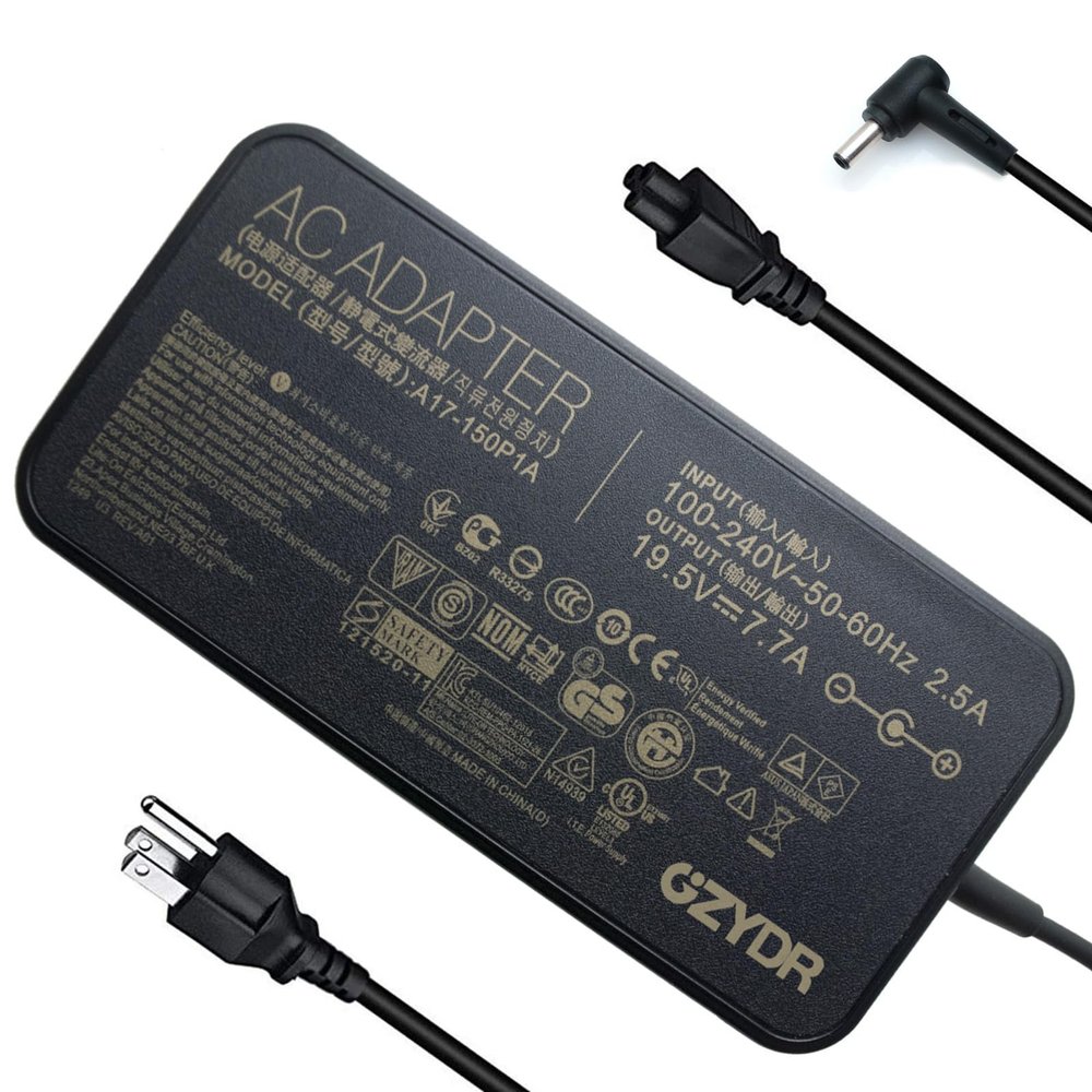 150W Laptop Adapter 19.5V 7.7A A17-150P1A AC Adapter for Asus Laptop Charger 5.5x2.5mm(not 4.5x3.0mm)