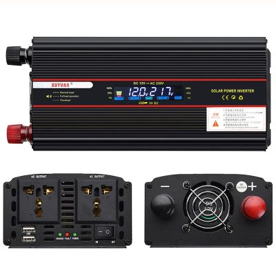 DDHVVOH 600w Pure Sine Wave Power Inverter Dc 12v to 110v Ac Car Inverter with Digital LCD Display,Household Electricity,Office Electricity,Medical Equipment,12V-220V-2000W