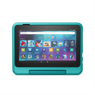 Amazon Kid-Friendly Case for Fire 7 tablet (Only compatible with 12th generation tablet, 2022 release) - Hello Teal