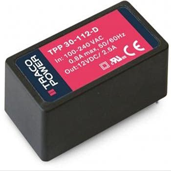TPP 30-124-D, Power Supply; AC-DC; Encapsulated; PCB Mount; 30W; 24V@1250 mA; 85-264V in