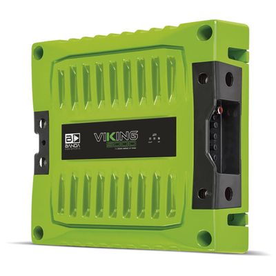 1-Channel Vehicle Audio Bass Amplifier - High-Powered Mono Bass Amplifier w/Subsonic Filter and Low Pass Filter Stable at 1 ohm, LED Indicators, Sound Specialization, Green - BANDA VIKING5000.1GREE