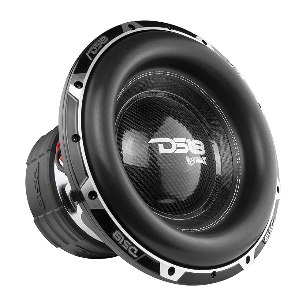 DS18 HOOL-X15.2DHE 15 Inch Competition High Excursion Car Subwoofer 4000 Watts Rms 4" Dual Voice Coil 2 + 2 Ohm DVC - Powerful Car Audio Bass Speaker