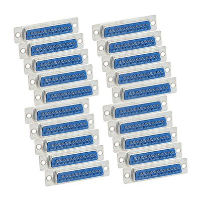 Heyiarbeit 25-pin 2-Row D-SUB Connector Changer 1405-251-05-2 Male Copper Alloy 3.05mm Mini High Density Port Terminal Breakout for Mechanical Equipment CNC Computers Pack Blue 20pcs