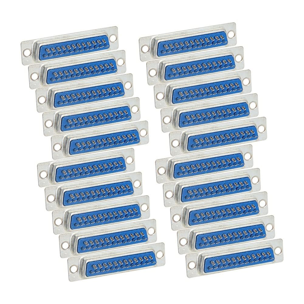 Heyiarbeit 25-pin 2-Row D-SUB Connector Changer 1405-251-05-2 Male Copper Alloy 3.05mm Mini High Density Port Terminal Breakout for Mechanical Equipment CNC Computers Pack Blue 20pcs