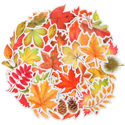 Gersoniel 110 Pieces Fall Leaves Stickers Maple Leaf Stickers for Scrapbooking Journaling Waterproof Autumn Vinyl Decals for Water Bottle Laptop Motorcycle Bicycle Luggage Phone Skateboard