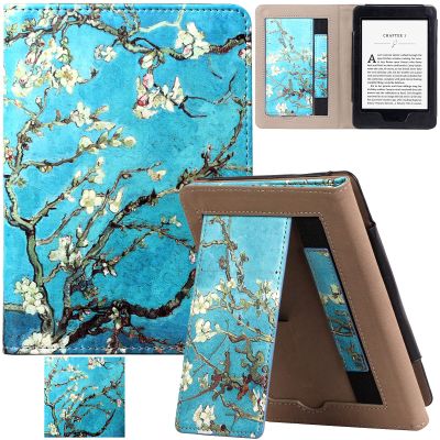REASUN Case for Kindle Paperwhite 123, Slim Hand Strap Foldable Stand Cover with Auto Wake/Sleep Case for Amazon All-New Kindle Paperwhite (Fits 2012, 2013, 2015 and 2016 Versions), Apricot Flower