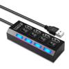 16MG 4-Port USB 2.0 Hub,High Speed Data USB Hub with Individual Power On/Off Switch,Balck/White view 1