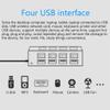 16MG 4-Port USB 2.0 Hub,High Speed Data USB Hub with Individual Power On/Off Switch,Balck/White view 2