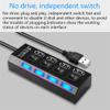 16MG 4-Port USB 2.0 Hub,High Speed Data USB Hub with Individual Power On/Off Switch,Balck/White view 3