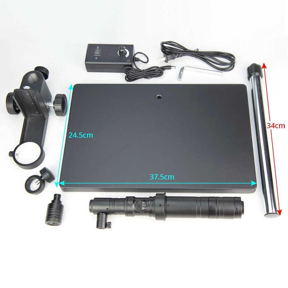 1000X Point Source High Speed Industrial Camera LED Coaxial Light Lens Electronic Digital Microscope (Color : with Base)
