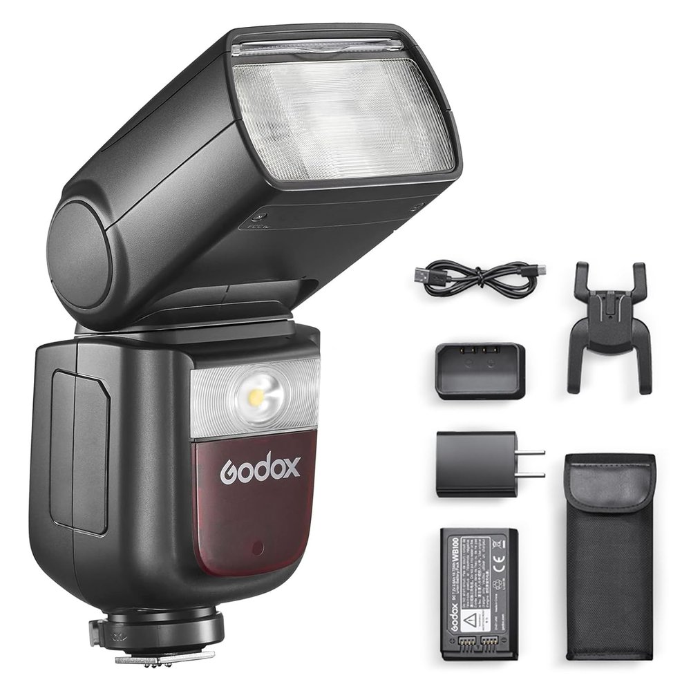 GODOX V860III-N Camera Flash 2.4 G GN60 TTL HSS Master-Slave High Speed Sync 1/8000s Brightness Adjustable 2600mAh Rechargeable Lithium Ion Battery Compatible with Nikon SLR Cameras