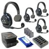 Eartec UL4S Ultralite Full Duplex Wireless Headset Communication for 4 Users - 4 Single Ear Headsets with SolidSignal Cleaning Wipes Bundle view 1