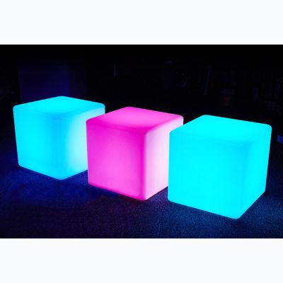 LED Square Glowing Cube Stool Chair Light RGB 16 Colors Waterproof Night Lights Rechargeable Cosmic Cube Lights Outdoor Furniture Stool with Remote Control for Home Bedroom Party Bar 17.1x17.1inch