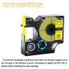 GREENCYCLE Industrial Flexible Nylon Labels 18490 1/2" (12mm) x 11.5ft (3.5m) Compatible for DYMO Rhino PRO 1000, 5200 4200 3000 5000 6000, LabelWriter 450 Duo Label Makers (Black on Yellow, 4 Pack) view 3