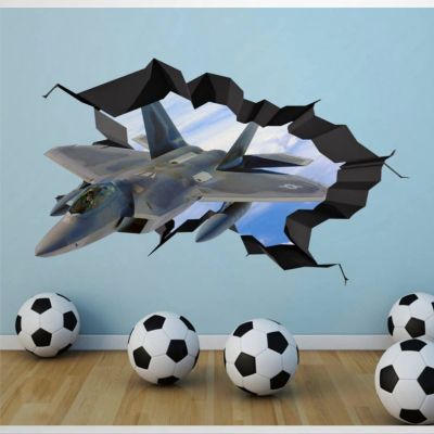 Air Force Fighter Jet Planes 3D Wall Decals Boys Bedroom Stickers Removable Posters For Living Room 32bl204