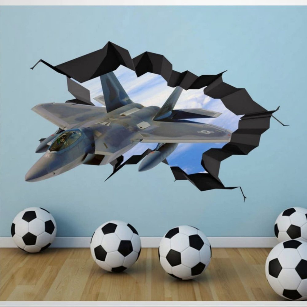 Air Force Fighter Jet Planes 3D Wall Decals Boys Bedroom Stickers Removable Posters For Living Room 32bl204