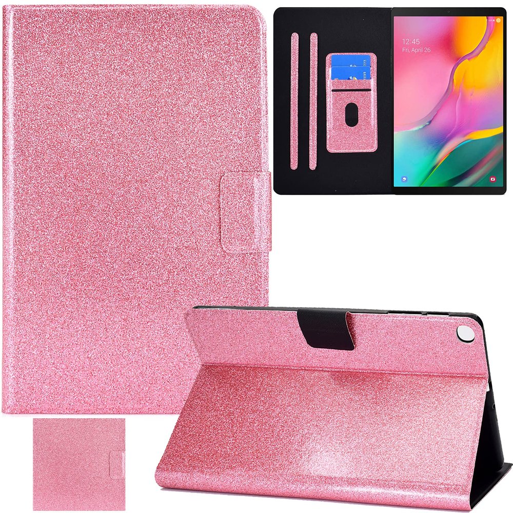 REASUN Case for Galaxy Tab A 10.1,SM-T510/T515/T517 Cover,Premium PU Leather Card Slots Multi- Viewing Angles Stand Case for Samsung Galaxy Tab A 10.1 inch 2019 Tablet (SM-T510/T515/T517),Pink
