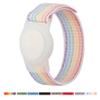AirTag Bracelet for Kids, Apple Air Tag Protective Cover with Nylon Wristband, Anti Lost GPS Trackers Case Cover Elastic Watch Band for Toddlers Girls Boys Elders (Light Rainbow) view 1