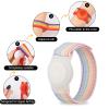 AirTag Bracelet for Kids, Apple Air Tag Protective Cover with Nylon Wristband, Anti Lost GPS Trackers Case Cover Elastic Watch Band for Toddlers Girls Boys Elders (Light Rainbow) view 3