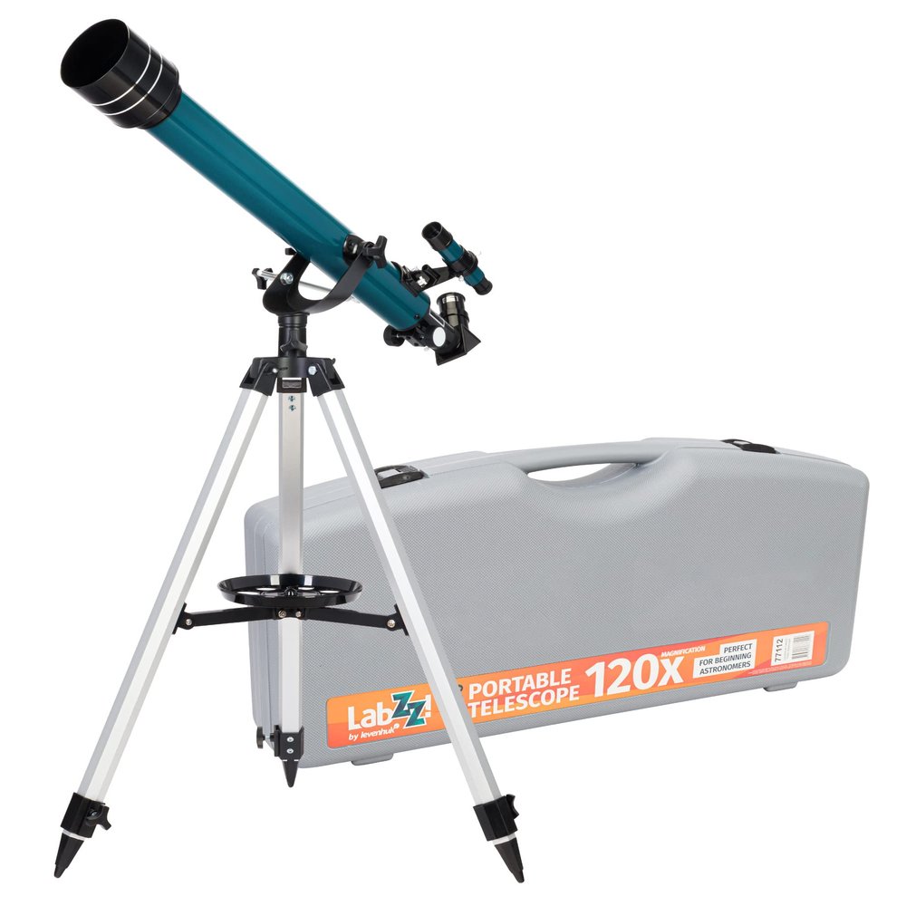 Levenhuk LabZZ TK60 60mm Portable Travel Refractor Telescope with Case and Accessories for Kids